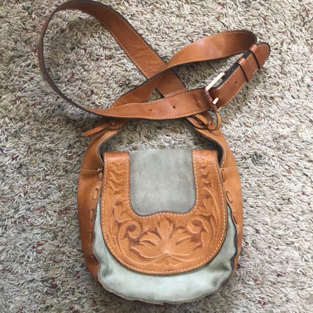 Authentic Patricia Nash Denim & Leather Crossbody